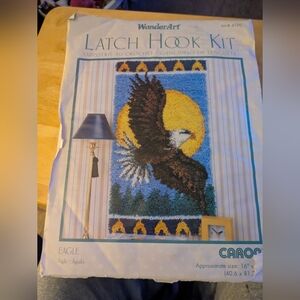 Eagle Latch Hook Kit - Blue, Yellow, Brown